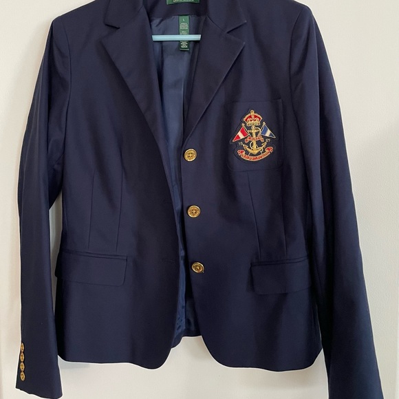 Ralph Lauren Jackets & Blazers - Ralph Lauren Signature Crest Blazer Navy Blue Size Large